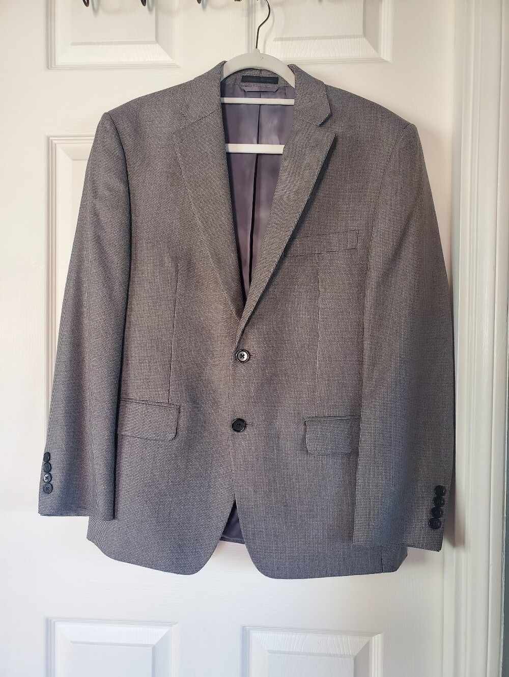 Lauren Ralph Lauren Houndstooth Gray Sport Jacket Office Career Two-Button 38S